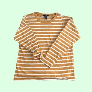 Forever 21 Oversized Yellow Striped Top